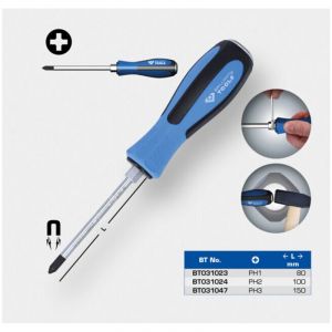 BRILLIANT TOOLS BT031024 Tournevis cruciforme avec embout &agrave; frapper, PH2 x 100 mm [Powered by KS TOOLS]