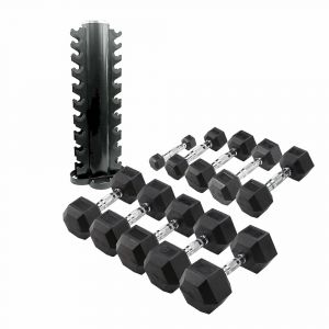 Bodysolid Pack de 20 halt&egrave;res hexagonales avec rack
