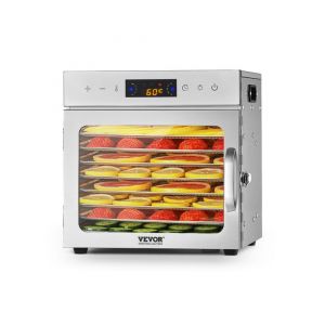 Déshydrateur Alimentaire-VEVOR-8 Plateaux-Séchoir Électrique Aliments 400 W-Température Réglable-Minuterie 24 h