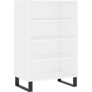 Buffet bahut commode armoire meuble de rangement organisateur cuisine salle de s&eacute;jour salon haut 57 x 35 x 90 cm bois d'ing&eacute;nierie blanc