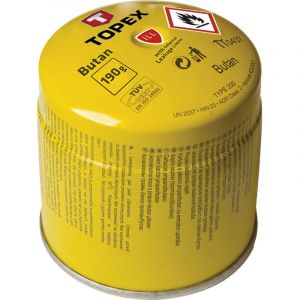 Cartouche de gaz butane, 190 g, syst&egrave;me d'arr&ecirc;t du gaz