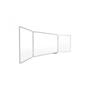 ALLboards Tableau Blanc Scolaire Type Triptyque avec Cadre en Aluminium 150x100cm//300cm Tableau Blanc Magnétique Whiteboard avec