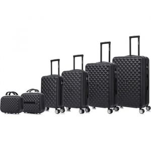 Celims France France - Set de Valises 6 Pi&egrave;ces | Bagage &agrave; Main + Cabine + Moyenne + Grande + 2 Vanity | Noir