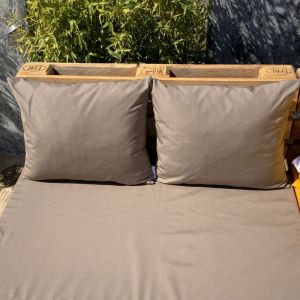 Homemaison Ensemble de 2 coussins outdoor pour salon palette Taupe 50 x 60 cm - Taupe