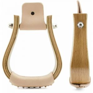 Étriers western en bois avec marchepied en cuir Pool's