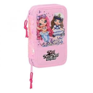 Safta Plumier double Na!Na!Na! Surprise Sparkles Rose (28 Pièces)