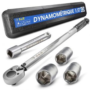 Clé Dynamométrique - S&R - 1/2 - 46 cm - 28-210 Nm - 3 Douilles (17 19 21 mm)