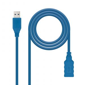 Nano cable C&acirc;ble USB 3.0 A m&acirc;le vers USB A femelle BLEU 2m