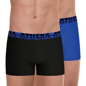 Athena Lot de 2 boxers homme Easy Sport bleu en coton