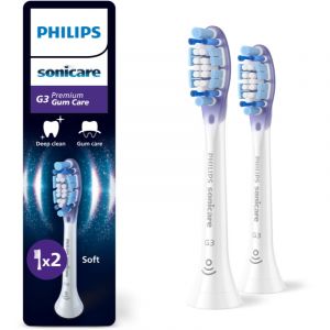Philips Brossette dentaire Sonicare lot de 2 - HX9052/87 white Gum Care - soin des gencives G3