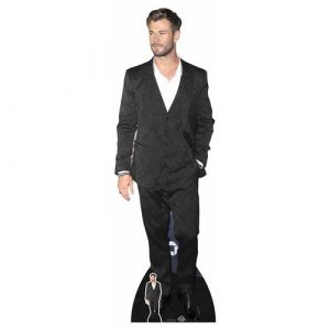 Image de Star Cutouts Figurine en carton Chris Hemsworth en costume noir et tshirt blanc 190 cm