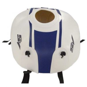 Bagster Tapis de réservoir BLANC/BANDE BLEUE