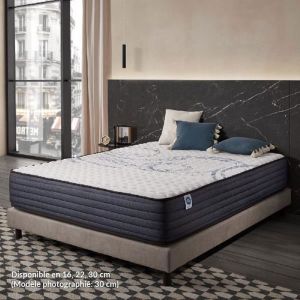 Image de Matelas Perfect Sleep - 140x190 cm - Mousse mémoire de forme hr, Blue Latex, Hypoallergénique - Confort Ferme - 7 zones de confort - Face été/Hiver