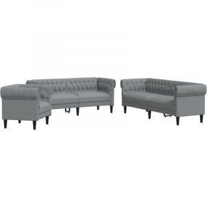 VidaXL Ensemble de canapés 3 pcs gris clair tissu, canapé, siège de canapé, canapé relax, canapé confort, fauteuil de télévision