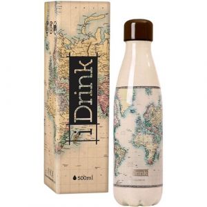 Idrink - Bouteille isotherme d&eacute;cor&eacute;e 500 ml Carte