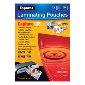 Fellowes Pochettes brillantes 65x95 mm 125µ x 100