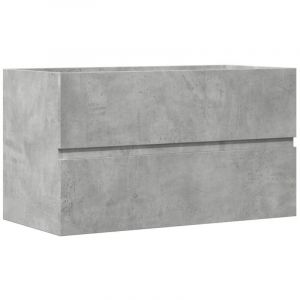 VidaXL Armoire De Salle De Bain Suspendue Gris B&eacute;ton Bois D'ing&eacute;nierie
