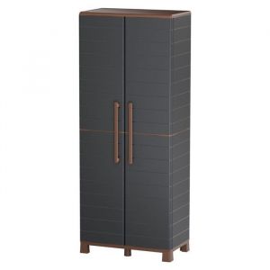 Armoire de rangement Anthracite 2 portes 3 Etag&egrave;res r&eacute;glables 68 x 37 x 169cm - Meuble de Garage Atelier Buanderie Artplast