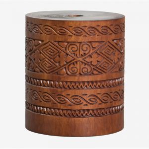 Pied De Parasol Rond 35&oslash; Cm En Bois Ainsa Bois Fonc&eacute;