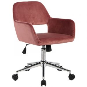 Calicosy Chaise de bureau en velours Rose