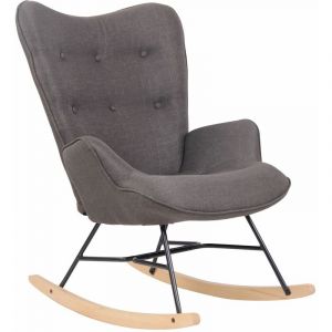 CLP Fauteuil à bascule Sanka en tissu, Gris foncé