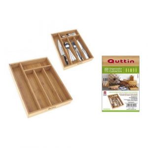 Wadiga Range-Couverts Organiseur Bambou 5 Compartiments