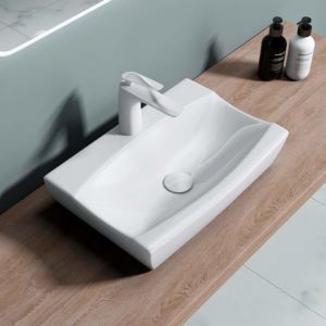 Lavabo vasque évier à poser design Bruxelles-152B 47 x 32 x 10cm - Blanc - Sogood
