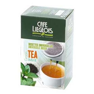 Image de Café Liegeois 20 dosettes universelles thé vert menthe pour Senseo