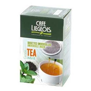 Café Liegeois 20 dosettes universelles thé vert menthe pour Senseo