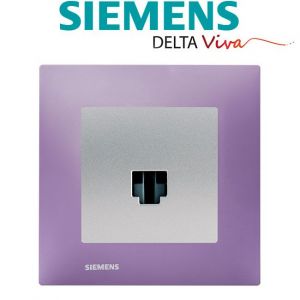 Siemens Prise RJ45 Silver Delta Viva + Plaque Violet