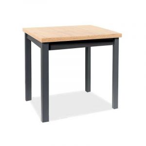 AC-Déco Meubles - Table à manger 4 couverts - Noir / Beige foncé - L 90 x P 65 x H 75 cm