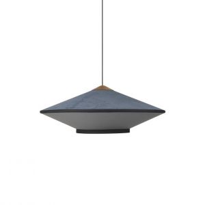 Image de Forestier Suspension Cymbal Medium / Ø 70 - Velours bleu foncé,chêne en tissu