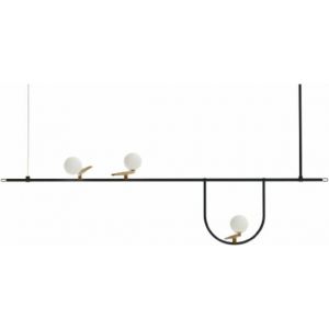 Artemide Suspension Yanzi SC1 / LED - L 156 x H 61 cm blanc,noir,laiton en m&eacute;tal