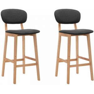 Image de VidaXL Tabourets de Bar Tissu 2 pcs Gris Foncé