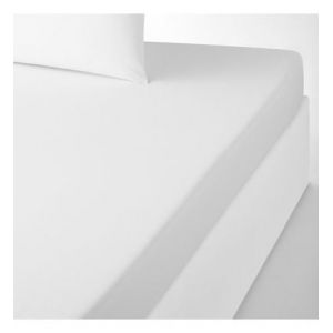 Drap housse en coton bonnet 25 cm Blanc Couleur Blanc Taille 140 x 190 cm