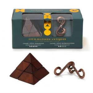 Coffret de Casse-t&ecirc;tes en Bois - Nature & D&eacute;couvertes - Egypte - 2 &Eacute;nigmes - Hi&eacute;roglyphes - Pyramide