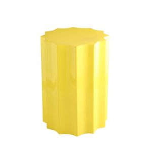 DRAWER Table d'appoint ronde en aluminium ø33,5cm - Jaune