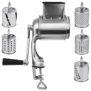 Orion Râpe de cuisine multifonction en acier inoxydable - Râpe à tambour - Râpe à concombre