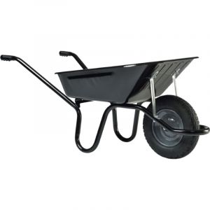 Haemmerlin Brouette Aktiv Premium 100 litres peinte Noire roue gonfl&eacute;e charge utile 150 kg - 305000006