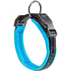 Ferplast SPORT DOG C Collier pour chiens avec rembourrage soft. Différentes mesures et couleurs fluo.. Variante C15/35 - Mesures: A: 25÷35 cm - B: 15 mm - Bleu