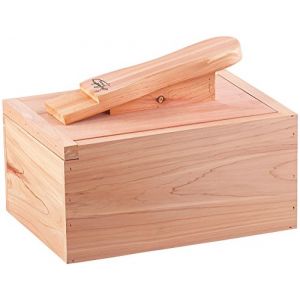 Infactory Coffret à cirage en bois de cèdre avec repose-pied intégré