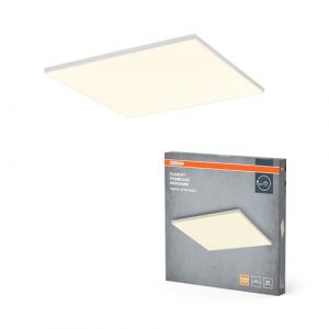 Osram Panneau lumineux Planon Frameless blanc avec technologie LED avancée, 40 W, forme carrée (600 x 600 mm), couleur de lumière blanc chaud à 3000 K, boîtier en aluminium