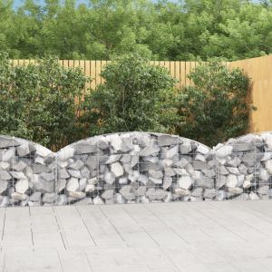 VidaXL Panier de gabions arqué 200x30x60/80 cm Fer galvanisé n/a