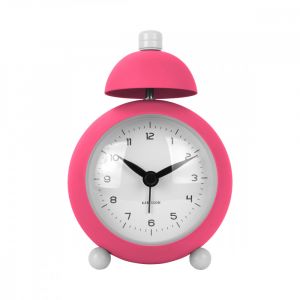 Present time Réveil métal rose h13cm