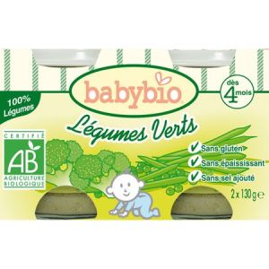 Image de BabyBio Petit Pot Légumes : Légumes verts 2 x 130g - dès 4 mois