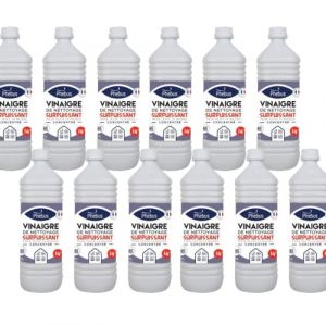 Image de Dstock60 - lot de 12 bouteilles de 1 litre de vinaigre blanc naturel CONCENTRe 14 Degres (phebus produit d'origine garantie) - DeGRAISSE, DeTARTRE,