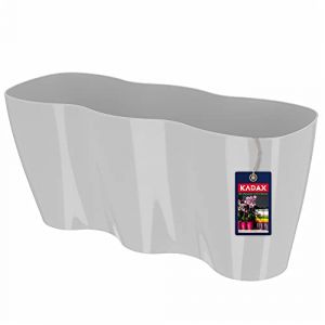 Grand Pot de Fleurs en Polypropylène pour Orchidées, Cache-Pot Élégant et Robuste pour Décoration Intérieure et Extérieure (35 x 16 cm, Gris) - Kadax