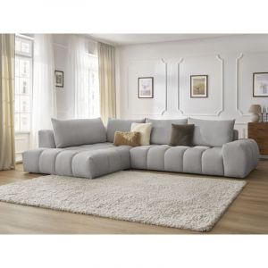 Bobochic Canapé d'angle fixe Canapé d'angle fixe everest tissu texturé Angle gauche Gris clair - Gris clair