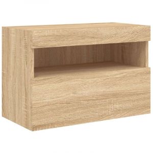 VidaXL Meuble TV mural avec lumières LED chêne sonoma 60x30x40 cm