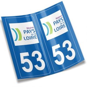 2 autocollants stickers plaque immatriculation voiture départements France